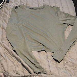 Women's white black and blue Long Sleeve Top